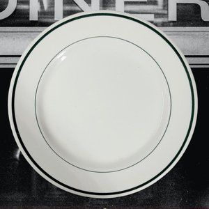 Buffalo China Green Banded Luncheon Salad Plate Vintage Diner Restaurant Ware